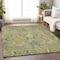 Homeroots 5' X 8' Artichoke Green Gray And Tan Damask Washable Indoor Outdoor Area Rug 603300 - alternate 6