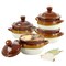 Elama 4 Piece Double Handle 15 Ounce French Onion Soup Bowl with Lid ELM-DHFOSB - alternate 1