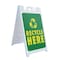 Signmission Recycle Here, A-Frame & 2 Decals Installed, Heavy-Duty Plastic Frame SBHD-D-2436-30419 - alternate 1