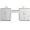 James Martin Vanities Bellshire 84" Dual Vanity Set w/24" Make-Up Counter, Bright White w/3 cm Eternal Jasmine Pearl Siles 660-VMC84-BW-3EJP - alternate 1