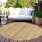 Homeroots 8' Wheat Gold And Beige Round Striped Washable Indoor Outdoor Area Rug 616414 - alternate 5