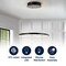 Jonathan Y Brice 15.75" Modern Contemporary Metal Round Integrated LED Pendant, Matte Black JYL7202A - alternate 12