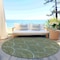 Homeroots 8' Olive Green Fern Green And Silver Round Geometric Washable Indoor Outdoor Area Rug 615214 - alternate 7