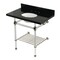 Kingston Brass 36-Inch Black Granite Console Sink with Acrylic Legs and Shelf, 8-Inch, 3-Hole KVPK36KAB6 - alternate 1
