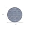 Homeroots 8' Navy Blue And Denim Blue Round Striped Washable Indoor Outdoor Area Rug 587910 - alternate 6