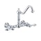 Whitehaus Collection Vintage III Plus Wall Mount Faucet with a  Long Traditional Swivel Spout, and Solid Brass Side Spray WHKWLV3-9402-NT-C - alternate 4
