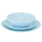 Martha Stewart 12 Piece Melamine Embossed Dots Dinnerware Set in Blue 135392.12 - alternate 6