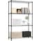 Factory 2U Wire Shelving Unit, 14inD x 30inW x 60inH, 4 Shelves, Medium Duty 250 lbs Per Shelf, Black 803974 - alternate 1