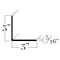 Brunner Aluminum Angle 3" x 3" x 3/16", 6063-T5 (A648), 12 Foot Satin Anodized A648 S12 - alternate 2