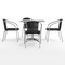 Flash Furniture Square Table Set, Aluminum, Plastic, Rattan, Stainless Steel, Grey TLH-ALUM-32SQ-020BKCHR4-GG - alternate 8