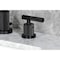 Kingston Brass Widespread Bathroom Faucet with Knurled Handle and Brass Pop-Up, Matte Black FSC8930KNL - alternate 5