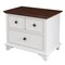 Homeroots 28" White And Walnut Brown Wood Two Drawer Nightstand 653107 - alternate 7