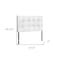 Homeroots White Faux Leather Upholstered Twin Headboard 490172 - alternate 3