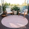 Homeroots 8' Pink Ivory And Gray Round Abstract Washable Indoor Outdoor Area Rug 601082 - alternate 7