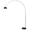 Leisuremod Arco Arched Floor Lamp 75.6in Height with Black Round Marble Base and Metal Dome Lamp Shade, Black ALBL-BL-13BL - alternate 1