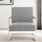Homeroots 27" Light Gray And Silver Faux Leather Arm Chair 533872 - alternate 9