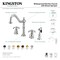 Kingston Brass Double-Handle Widespread Kitchen Faucet with Brass Sprayer, Antique Brass KB1793TXBS - alternate 4