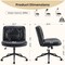 Simple Deluxe Criss Cross Legged Chair with Wheels, Armless PU Leather Office Desk Chairs Wide Seat, Swivel Rolli 3A88FNCHAR7295BLK - alternate 5