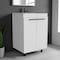 Homeroots 24" White And Black Wood Freestanding Bathroom Vanity With White Sink 543627 - alternate 5
