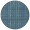 Homeroots 8' Blue Denim Blue And Mint Green Round Striped Washable Indoor Outdoor Area Rug 615039 - alternate 7