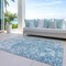 Homeroots 3' X 5' Teal Blue And Ivory Abstract Washable Indoor Outdoor Area Rug 612767 - alternate 5