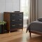 Homeroots 33" Brown and Black Solid Wood Three Drawer Chest 524118 - alternate 7
