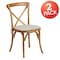 Flash Furniture HERCULES Series Oak Cross Back Chair with Cushion, PK2 2-XU-X-OAK-NTC-GG - alternate 11