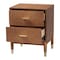 Baxton Studio Mandolin Mid-Century Ash Walnut Wood 2-Drawer Nightstand 258-14051-ZORO - alternate 6