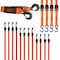 Black & Decker B+D 17Pc Tie Down Kit With Tow Strap/Cambuckle Straps/Premium Flat Bungees BDX1016 - alternate 1