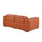 Homeroots 77in Orange and Brown Italian Leather Power Reclining Loveseat With Storage 720547 - alternate 7