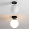 Jonathan Y Marcel Bistro 7.75" 1-Light Bohemian Farmhouse Iron/Frosted Glass LED Semi Flush Mount, Black/White JYL7499C - alternate 6