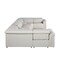 Homeroots Light Gray Italian Leather Power Reclining U Shaped Eight Piece Corner Sectional With Console 634673 - alternate 1