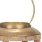 Homeroots 26" Natural And Bronze Distressed Geometric Solid Wood And Metal Tabletop Lantern Candle Holder 609333 - alternate 4