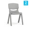 Flash Furniture Plastic Stacking School Chairs with 10.5 in Seat Height in Soft Gray, 2PK 2-YU-YCX-003-SFTGY-GG - alternate 7