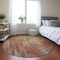 Homeroots 8' Orange Beige And Taupe Round Striped Washable Indoor Outdoor Area Rug 577261 - alternate 8