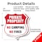 Signmission Private Property Shield Sign No Camping, 18 inch X 18 inch, Plastic Sign, 2PK SHI-P-2PACK-18-441 - alternate 5