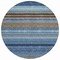 Homeroots 8' Navy Blue Sky Blue And Taupe Round Striped Washable Indoor Outdoor Area Rug 614817 - alternate 6