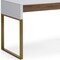 Homeroots 47" White and Gold Wood and Metal Writing Desk With Two Drawers 543788 - alternate 7