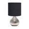 Homeroots 9" Silver Metal Round Table Lamp With Black Drum Shade 643301 - alternate 3