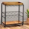 Homeroots Brown and Black Metal And Solid Wood Rolling Bar Cart With Wine Storage 402564 - alternate 5