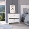Homeroots 22" White Wood Two Drawer Nightstand 543672 - alternate 8