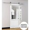Sartodoors Sturdy Barn Door, Lucia 1533 White Silk with Clear Glass, 6.6FT Rail Hangers Heavy Hardware Set,  LUCIA1533BD-S-WS-24 - alternate 6