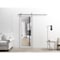 Sartodoors Sturdy Barn Door Clear Tempered Glass, Lucia 2566 White Silk and Aluminum Strips, 6.6FT Silver Rai LUCIA2566BD-S-WS-36 x 96 - alternate 6