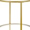 Homeroots 22" Brass And Clear Glass And Steel Round End Table With Shelf 544217 - alternate 4