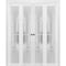 Sartodoors Sliding Closet Double Bi-fold Doors, Felicia 3312 White Silk with Frosted Glass, Sturdy Tracks Mol FELICIA3312DBF-WS-96 x 84 (4* 24x84) - alternate 1