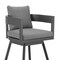 Homeroots 39" Dark Gray Metal Swivel Low back Outdoor Bar Height chair with Footrest 571167 - alternate 8