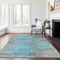 Homeroots 5' X 8' Teal Blue Charcoal And Gray Abstract Washable Indoor Outdoor Area Rug 587183 - alternate 8