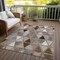 Homeroots 9' X 12' Brown Beige And Khaki Geometric Washable Indoor Outdoor Area Rug 583020 - alternate 6