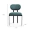 Homeroots Set of Two Green and Black Chenille And Metal Partially Open Back Dining Side Chairs, 2PK 694689 - alternate 6