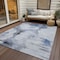Homeroots 5' X 8' Navy Blue And Ivory Abstract Washable Indoor Outdoor Area Rug 582663 - alternate 6